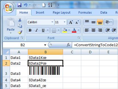 Code 128 Excel Barcode Add In screenshot