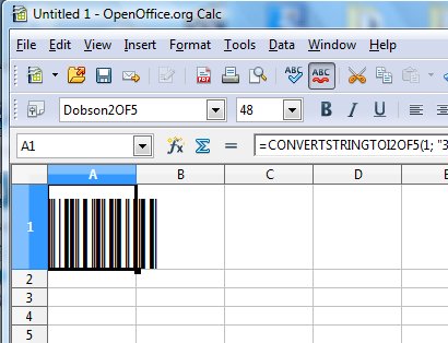 Interleaved 2 OF 5 Barcode Extension For OpenOffice Calc