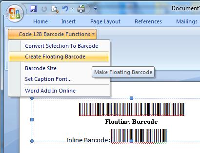 Free Barcode Font - Word Barcode Add In