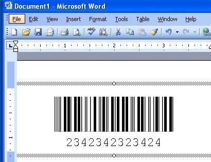 Free Barcode Font - Interleaved 2 of 5 Word Barcode Add In